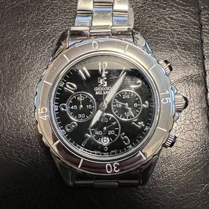 Genuine Giorgio Milano Mens Chronograph all Stainless Steel. Needs battery